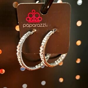 New Paparazzi silver with faux gem stones earrings.